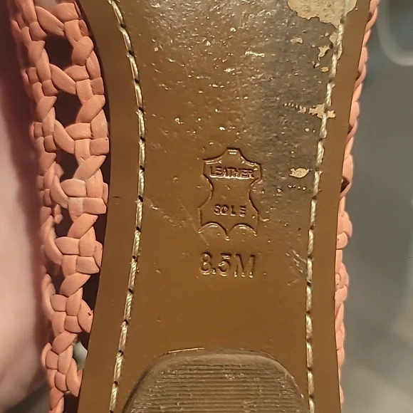 Tory Burch Carlyle Leather Woven Bow Ballet Flats in Coral Size 8.5 Women - Picture 7 of 8